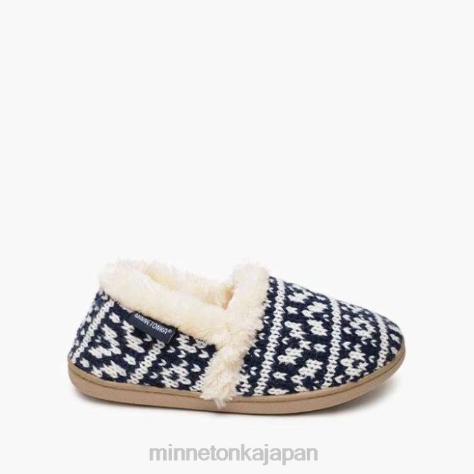 履物 Minnetonka ディナ ネイビーマルチ 女性 4RXJ252