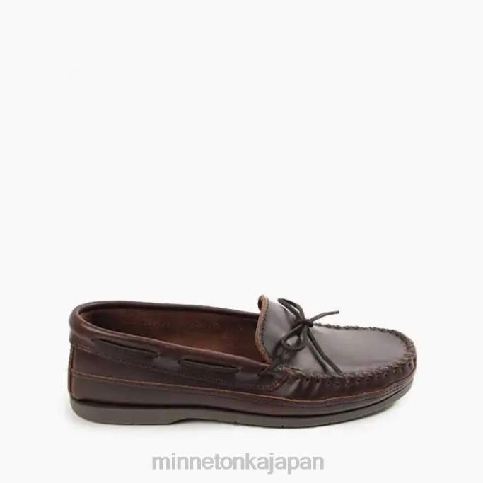 履物 Minnetonka エッセンシャルハードソールモック ダークブラウン 男性 4RXJ340