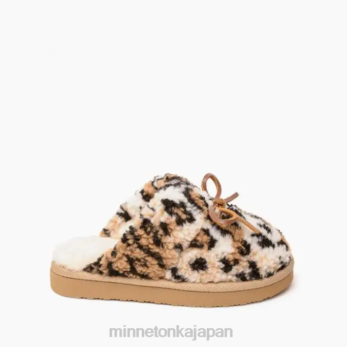 履物 Minnetonka ミニフラリースカッフ シナモン動物 子供たち 4RXJ508
